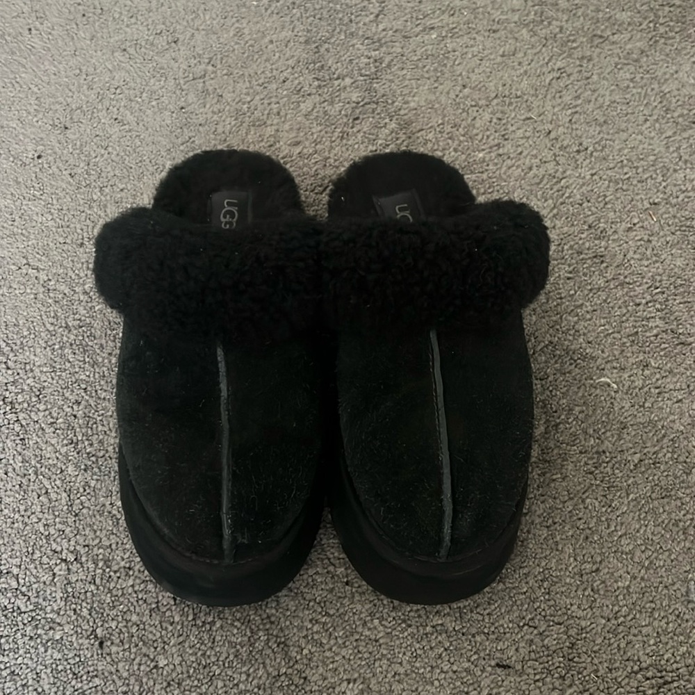 Black UGG Disquette Platform Slippers